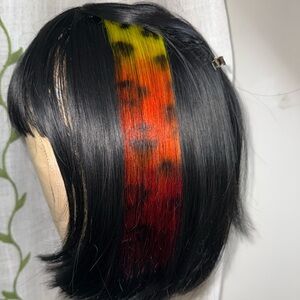 Fire colored leopard print extension